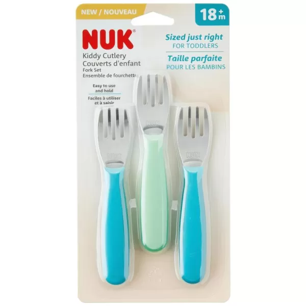 NUK Kiddy Cutlery Forks, 3 Pack, 18+ Months)