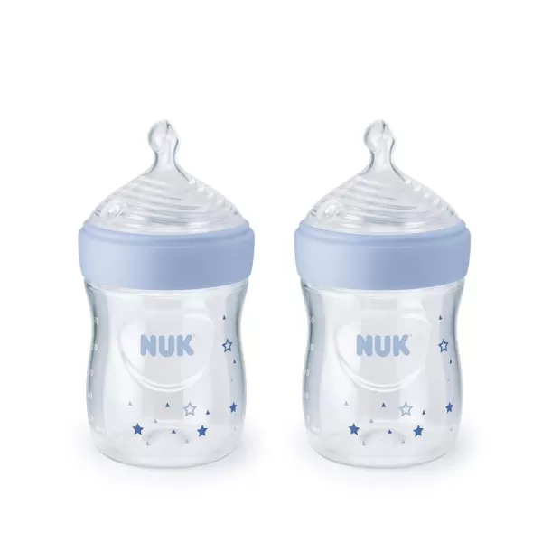 NUK Simply Natural Baby Bottle with SafeTemp, Neutral, 9 Oz, 4 Count