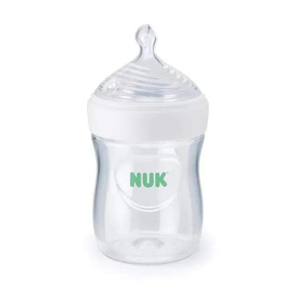 NUK Simply Natural Baby Bottle with SafeTemp, Neutral, 9 Oz, 4 Count