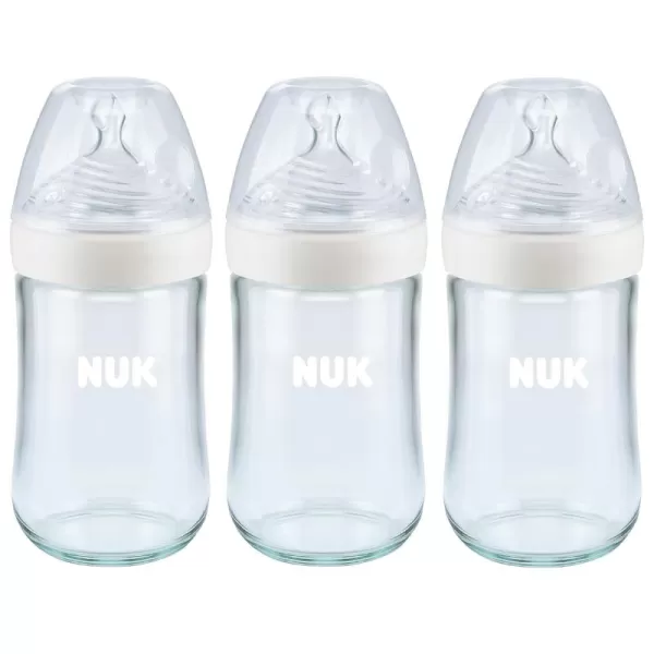 NUK Simply Natural Glass Bottles, 8 Oz, 3 Pack