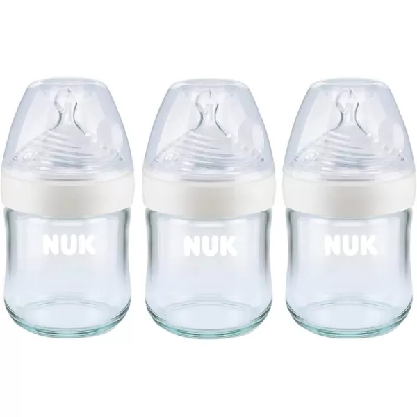 NUK Simply Natural Glass Bottles, 8 Oz, 3 Pack)