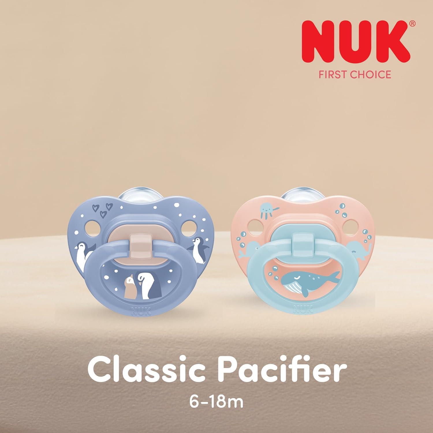 NUK Comfy Orthodontic Pacifiers for 0-6 Months – BPA-Free, 5-Pack, Soft ...