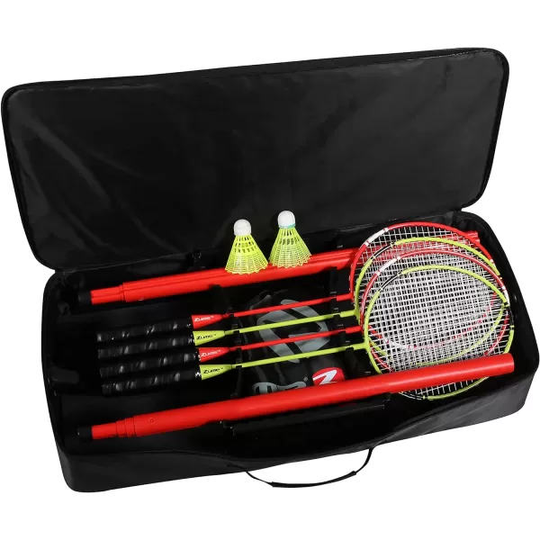 Games Portable Badminton Set with Freestanding Base - Sets Up on Any Surface in Seconds - No Tools or Stakes Required