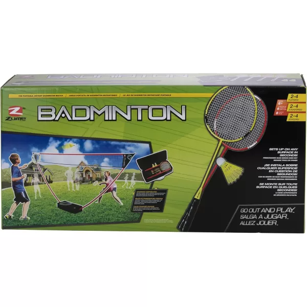 Games Portable Badminton Set with Freestanding Base - Sets Up on Any Surface in Seconds - No Tools or Stakes Required