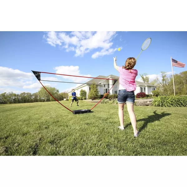 Games Portable Badminton Set with Freestanding Base - Sets Up on Any Surface in Seconds - No Tools or Stakes Required