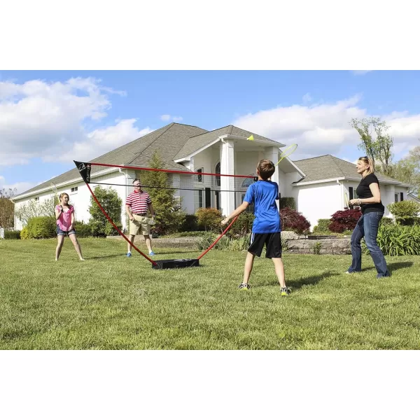 Games Portable Badminton Set with Freestanding Base - Sets Up on Any Surface in Seconds - No Tools or Stakes Required