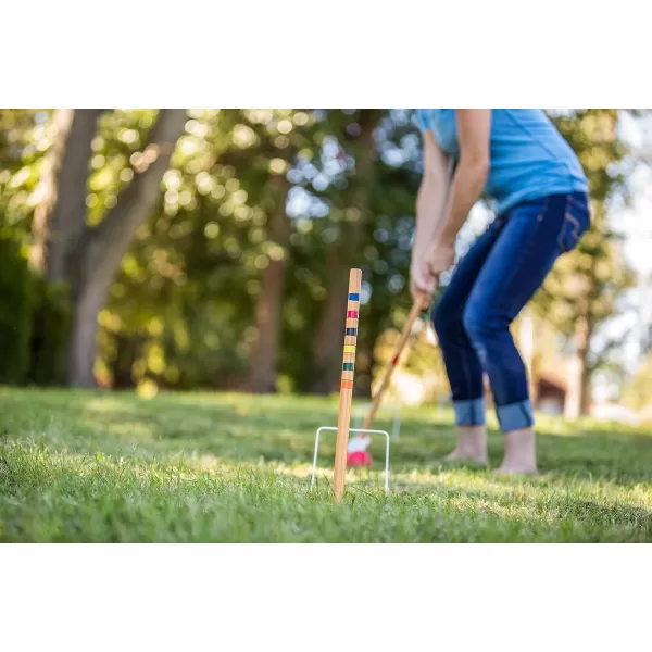 Six Player Croquet Sets with 6 Wood Mallets, Balls, and Carrying Bags