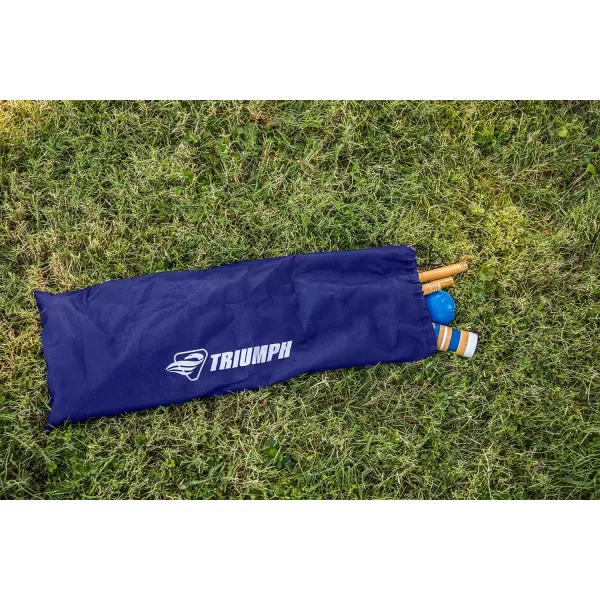 Six Player Croquet Sets with 6 Wood Mallets, Balls, and Carrying Bags