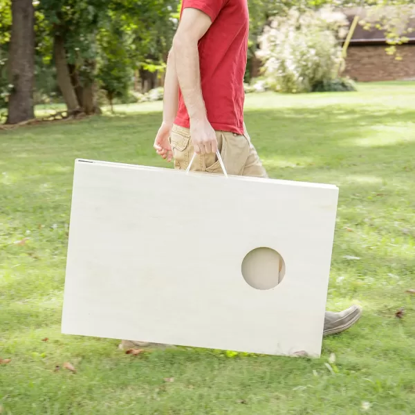 Triumph Sports 2x4 and 2x3 Solid Wood Premium Cornhole Sets - LED Options Available - 8 Bean Bag Toss Bags and Cornhole Boards