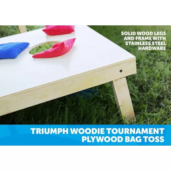 Triumph Sports 2x4 and 2x3 Solid Wood Premium Cornhole Sets - LED Options Available - 8 Bean Bag Toss Bags and Cornhole Boards