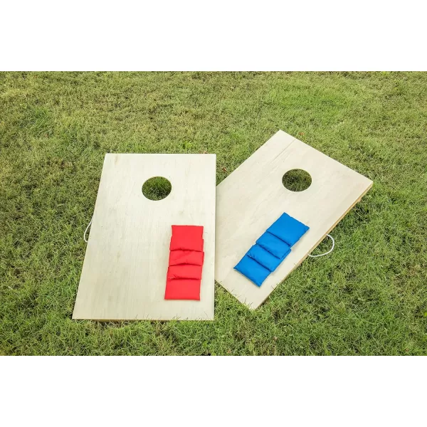 Triumph Sports 2x4 and 2x3 Solid Wood Premium Cornhole Sets - LED Options Available - 8 Bean Bag Toss Bags and Cornhole Boards