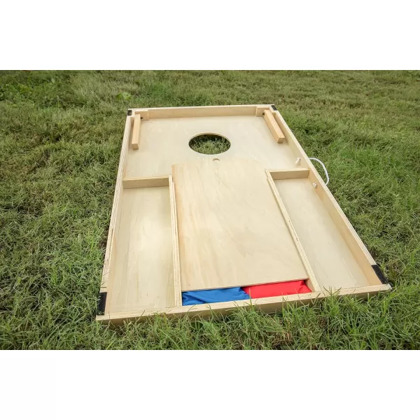 Triumph Sports 2x4 and 2x3 Solid Wood Premium Cornhole Sets - LED Options Available - 8 Bean Bag Toss Bags and Cornhole Boards