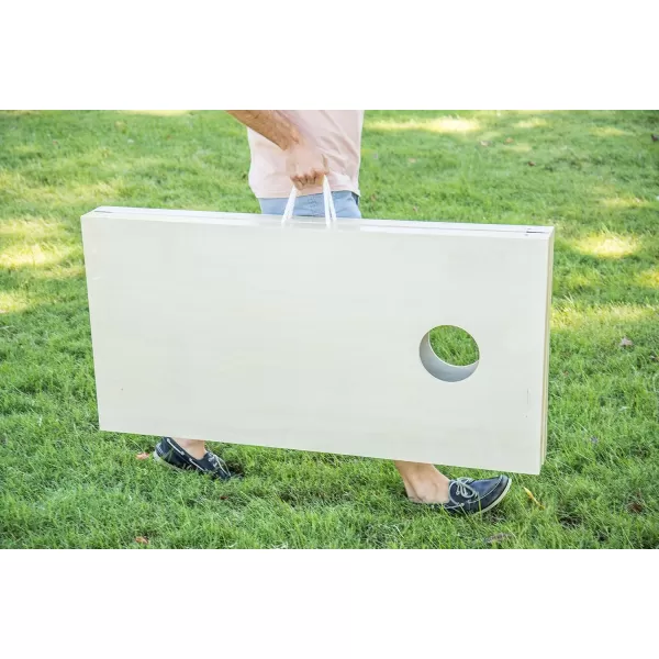Triumph Sports 2x4 and 2x3 Solid Wood Premium Cornhole Sets - LED Options Available - 8 Bean Bag Toss Bags and Cornhole Boards