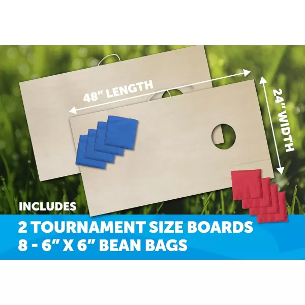 Triumph Sports 2x4 and 2x3 Solid Wood Premium Cornhole Sets - LED Options Available - 8 Bean Bag Toss Bags and Cornhole Boards
