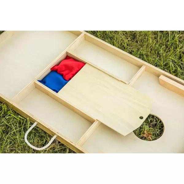 Triumph Sports 2x4 and 2x3 Solid Wood Premium Cornhole Sets - LED Options Available - 8 Bean Bag Toss Bags and Cornhole Boards