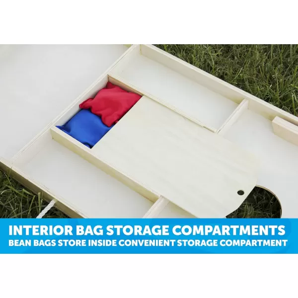 Triumph Sports 2x4 and 2x3 Solid Wood Premium Cornhole Sets - LED Options Available - 8 Bean Bag Toss Bags and Cornhole Boards