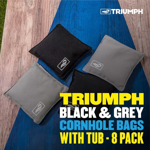 Triumph Sports Cornhole Bags - 8 Pack with Carrying Case - Multiple Styles Available