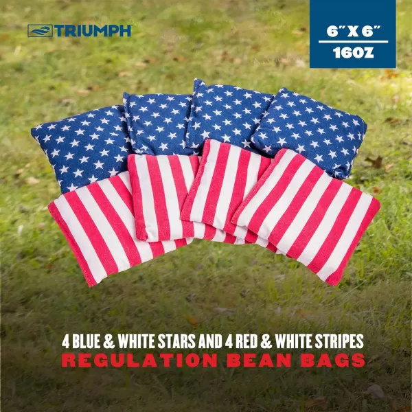 Triumph Sports Cornhole Bags - 8 Pack with Carrying Case - Multiple Styles Available