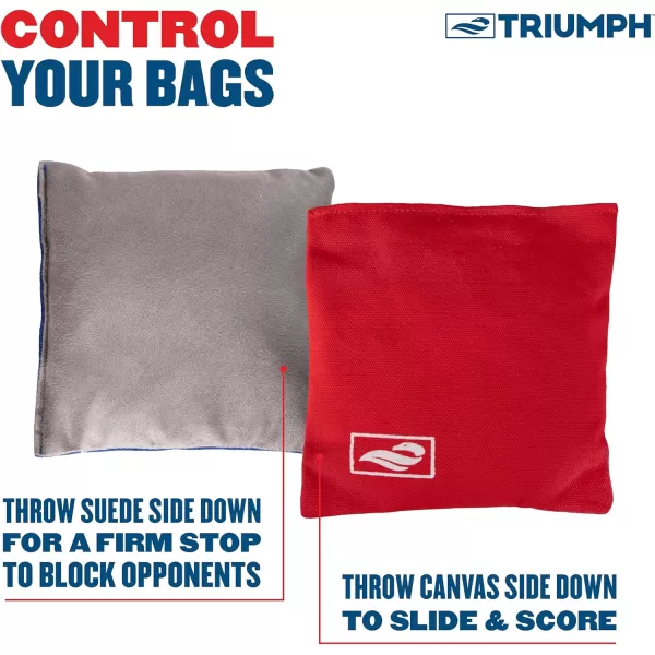 Triumph Sports Cornhole Bags - 8 Pack with Carrying Case - Multiple Styles Available