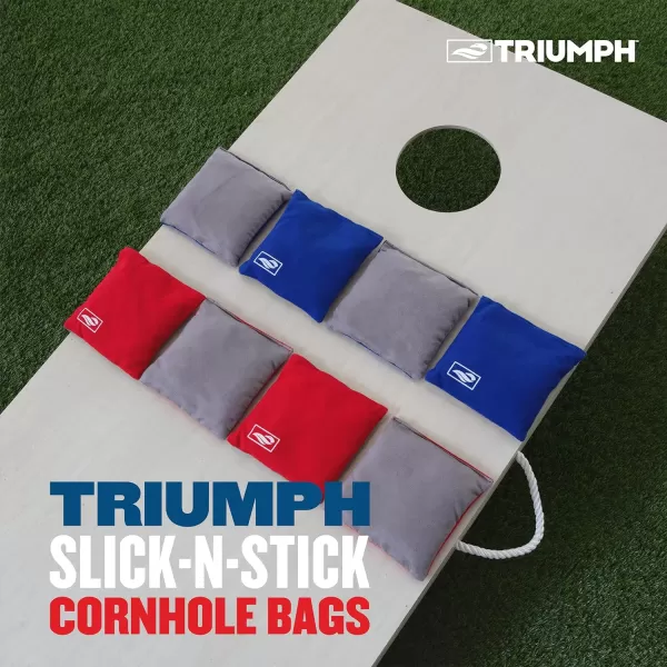 Triumph Sports Cornhole Bags - 8 Pack with Carrying Case - Multiple Styles Available
