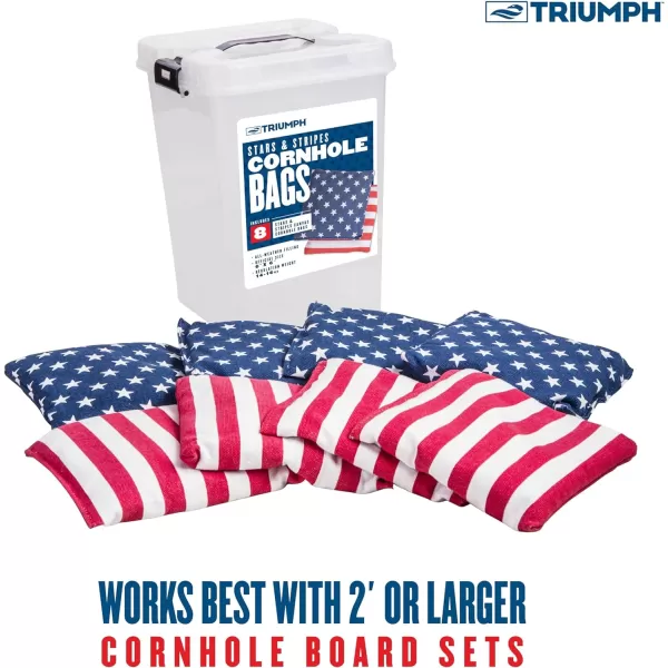 Triumph Sports Cornhole Bags - 8 Pack with Carrying Case - Multiple Styles Available