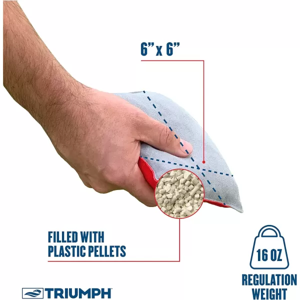 Triumph Sports Cornhole Bags - 8 Pack with Carrying Case - Multiple Styles Available