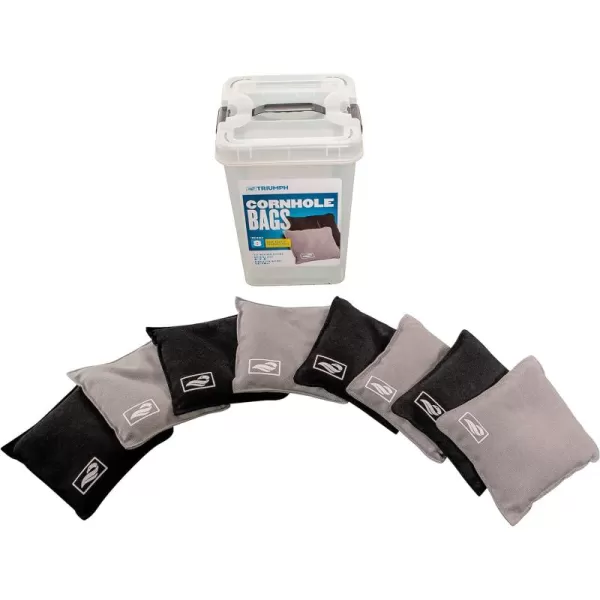 Triumph Sports Cornhole Bags - 8 Pack with Carrying Case - Multiple Styles Available