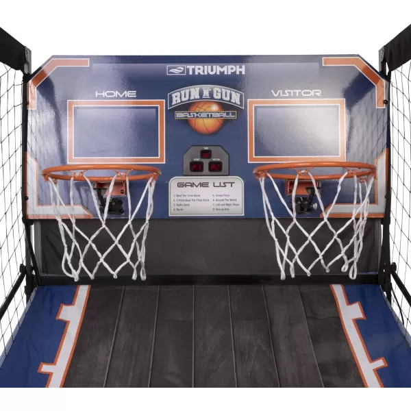 TRIUMPH Sports Run n Gun Arcade Basketball Shootout - 8 Game Modes - Quick and Easy Assembly - Folds 100% Flat for Complete Storage - Fully Portable, Play Inside or Outside