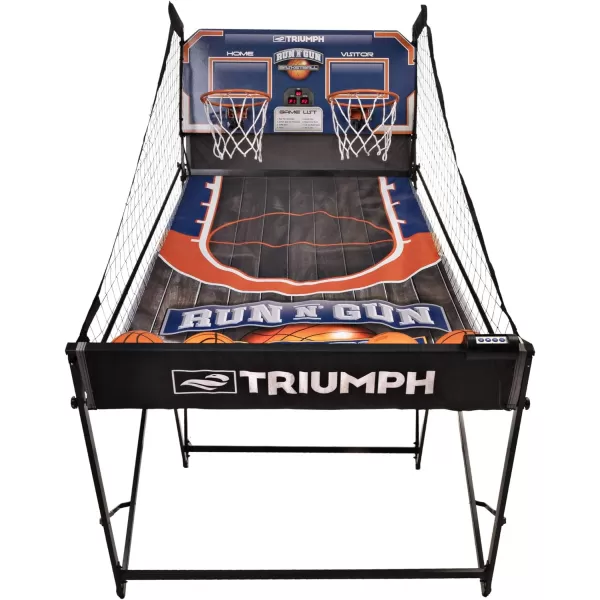 TRIUMPH Sports Run n Gun Arcade Basketball Shootout - 8 Game Modes - Quick and Easy Assembly - Folds 100% Flat for Complete Storage - Fully Portable, Play Inside or Outside