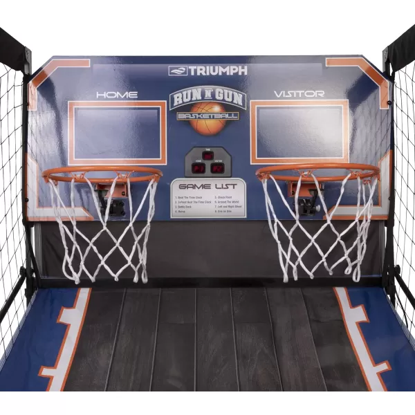 TRIUMPH Sports Run n Gun Arcade Basketball Shootout - 8 Game Modes - Quick and Easy Assembly - Folds 100% Flat for Complete Storage - Fully Portable, Play Inside or Outside