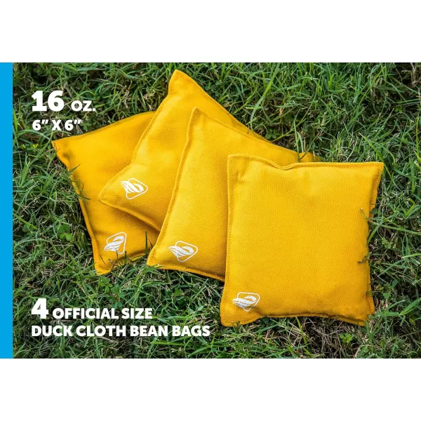 Triumph Sports Black Canvas Cornhole Bags – 4 Bags Included, Size 6" x 6" 16 oz 