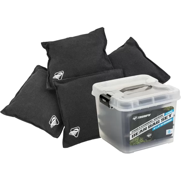 Triumph Sports Black Canvas Cornhole Bags – 4 Bags Included, Size 6" x 6" 16 oz 