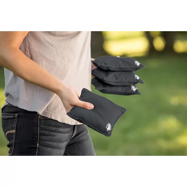 Triumph Sports Black Canvas Cornhole Bags – 4 Bags Included, Size 6" x 6" 16 oz 