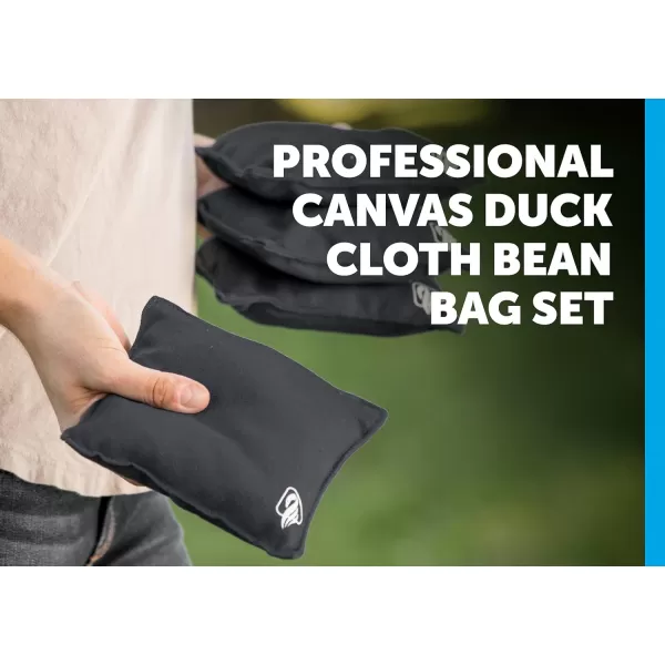 Triumph Sports Black Canvas Cornhole Bags – 4 Bags Included, Size 6" x 6" 16 oz 