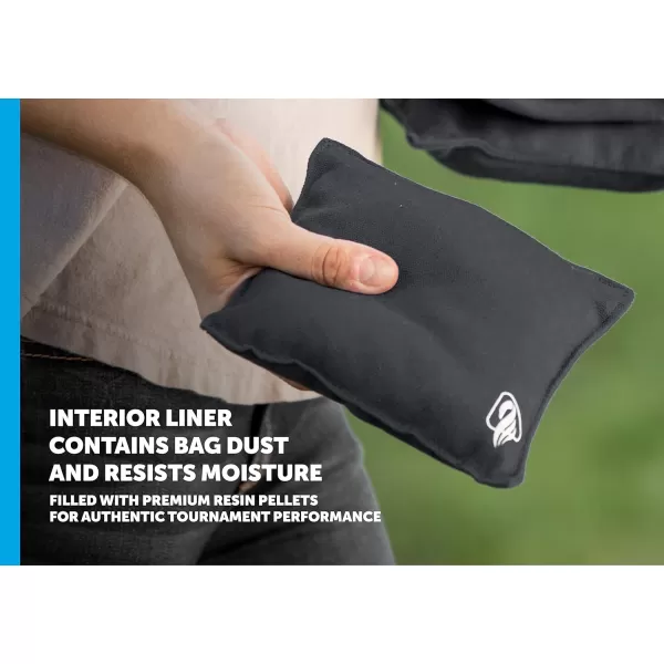 Triumph Sports Black Canvas Cornhole Bags – 4 Bags Included, Size 6" x 6" 16 oz 