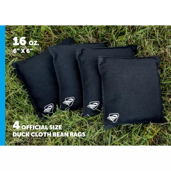 Triumph Sports Black Canvas Cornhole Bags – 4 Bags Included, Size 6" x 6" 16 oz 