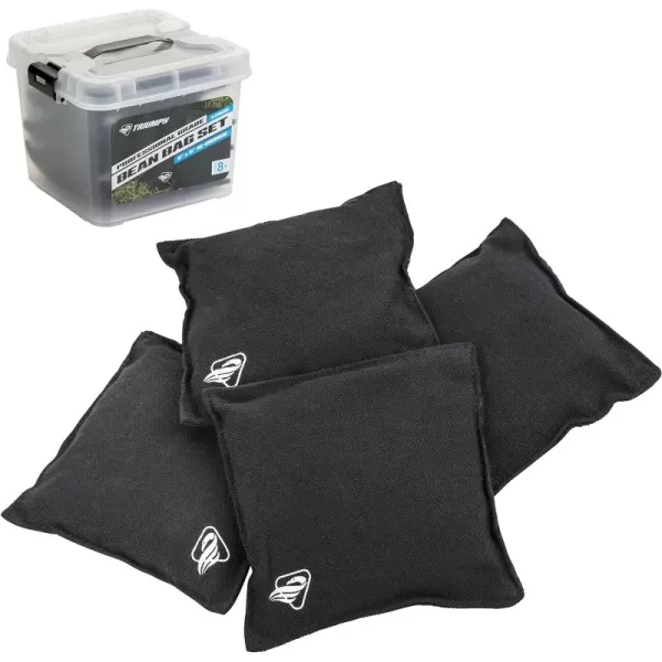 Triumph Sports Black Canvas Cornhole Bags – 4 Bags Included, Size 6" x 6" 16 oz 