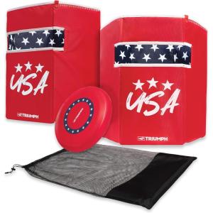imageTriumph Sports Patriotic Disc Flyerz Backyard Target Game with 2 Scoring Cans with Weighted Bases and Flying Disc Easily Portable and Perfect for The Whole Family Multicolor