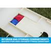 imageTriumph Sports 2x4 and 2x3 Solid Wood Premium Cornhole Sets  Birch Veneer Plywood  Solid Wood Rear Legs  Interior Bag Storage  8 Bags Included2x4 solid wood