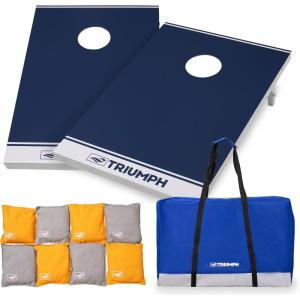 imageTRIUMPH SPORTS USA AllWeather Aluminum 2x3 Cornhole Set  Includes 2 Boards 8 Cornhole Bags and Travel CaseBlue