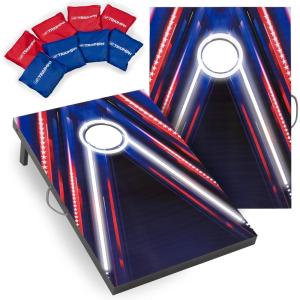 imageTriumph Sports 2x3 Premium Cornhole Sets  LED Options Available  8 Bean Bag Toss Bags and Cornhole Boards IncludedLED Firework