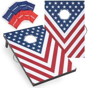 imageTriumph Sports 2x3 Premium Cornhole Sets  LED Options Available  8 Bean Bag Toss Bags and Cornhole Boards IncludedLED Stars and Stripes