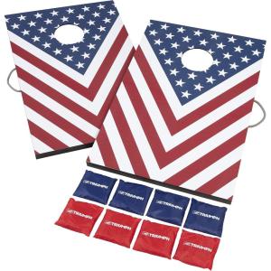imageTriumph Sports 2x3 Premium Cornhole Sets  LED Options Available  8 Bean Bag Toss Bags and Cornhole Boards IncludedStars and Stripes