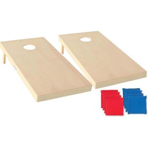 imageTriumph Sports 2x4 and 2x3 Solid Wood Premium Cornhole Sets  Birch Veneer Plywood  Solid Wood Rear Legs  Interior Bag Storage  8 Bags Included2x4 solid wood