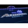 imageAtomic 90 Indiglo LED Light UP Arcade Air Powered Hockey Table  Includes Light Up Pucks and Pushers Grey