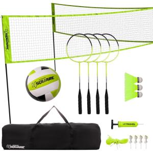 imageTriumph Sports 4 Square VolleyballBadminton Combo and Pickleball Combo Accessories Included  Multiple Styles AvailableVolleyball Badminton