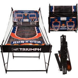 imageTRIUMPH Sports Run n Gun Arcade Basketball Shootout  8 Game Modes  Quick and Easy Assembly  Folds 100 Flat for Complete Storage  Fully Portable Play Inside or OutsideFully Assembled