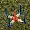 imageTriumph Sports Triumph Compact and Portable Wood Ring Toss with 1 Wooden 5Peg Target 2 Red Rope Toss Rings and 2 Blue Rope Toss Rings