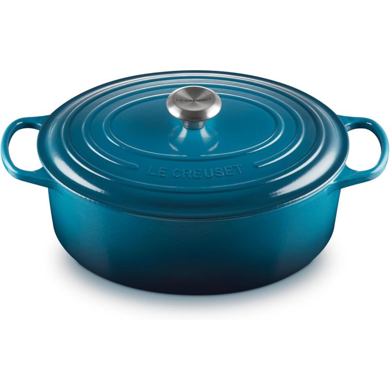 Le Creuset Enameled Cast Iron Signature Oval Dutch Oven, 6.75 qt., Deep ...