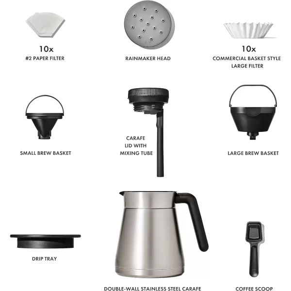 OXO Brew 12-Cup Coffee Maker With Podless Single-Serve Function,Silver